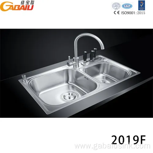 Durable Home Kitchen Stainless Two Bowl Kitchen Sink